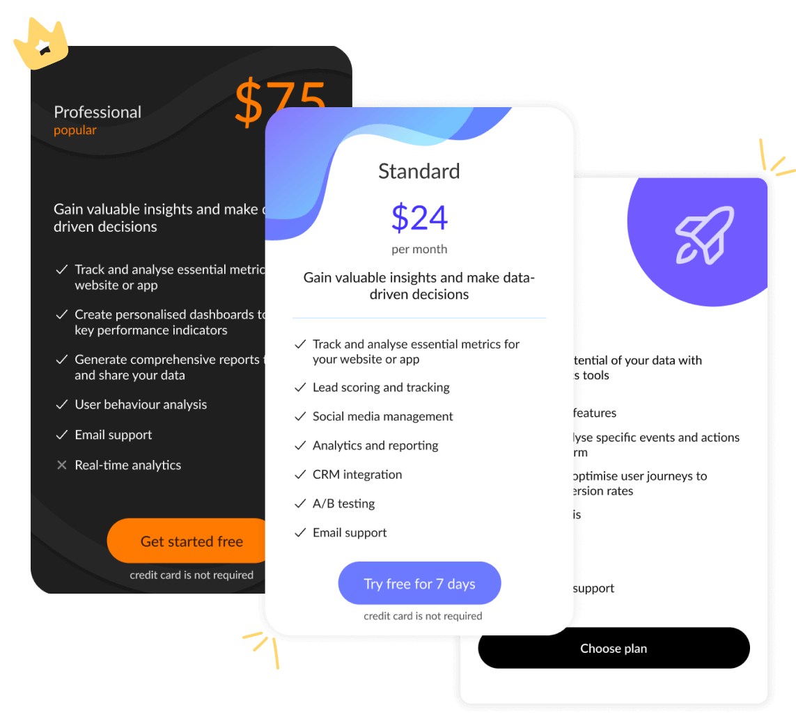 Modern pricing tables